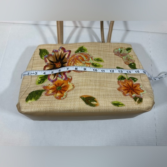 Bueno Multicolor Women Tan  bag  Leather Woven Straw Like Tropical - Picture 10 of 15